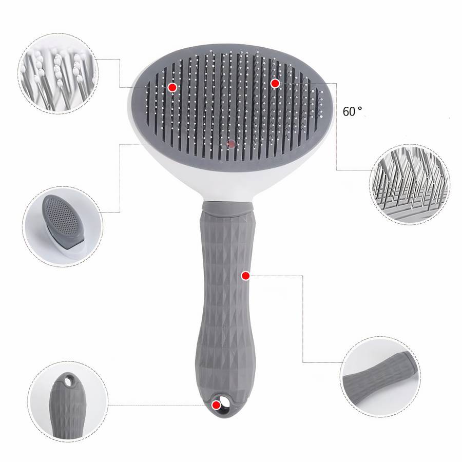 Self Cleaning Dog Grooming Brush for Shedding Control and Fur Care