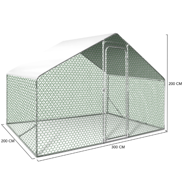 Chicken Coop Run 65 Sq Ft Wire Mesh Pen 3x2 Ft Galvanized Steel Enclosure