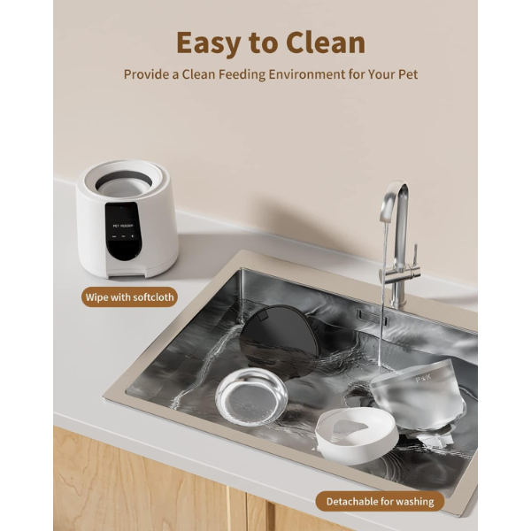 Smart Automatic Cat Food Dispenser Connected WiFi Cat Feeder for Portion Control