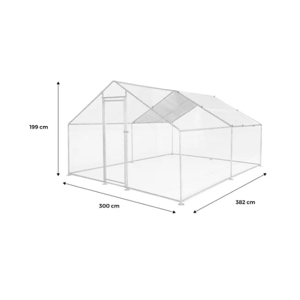 12 sq ft Chicken Coop Run 4x3 ft Galvanized Steel Wire Mesh Poultry Pen Enclosure