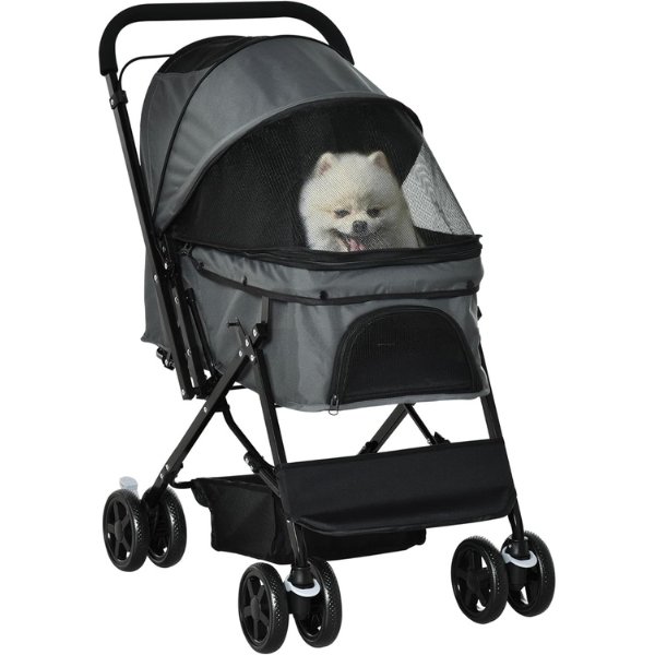Dog Stroller with 4 Swivel Wheels Pet Stroller for Small Dogs and Puppies