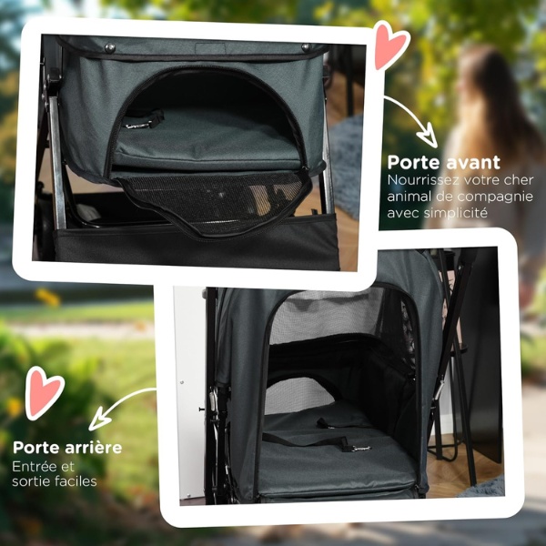 Dog Stroller with 4 Swivel Wheels Pet Stroller for Small Dogs and Puppies