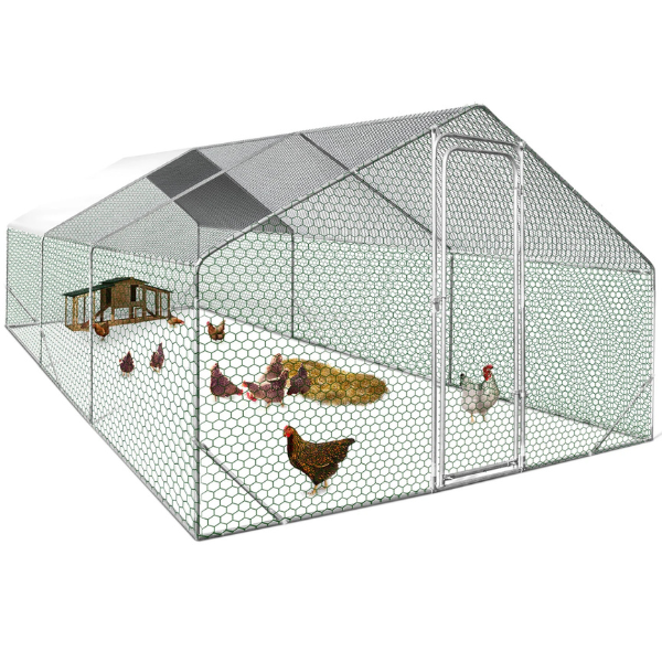 18 sq ft Chicken Coop Run 6x3 ft Galvanized Steel Wire Mesh Fence Enclosure