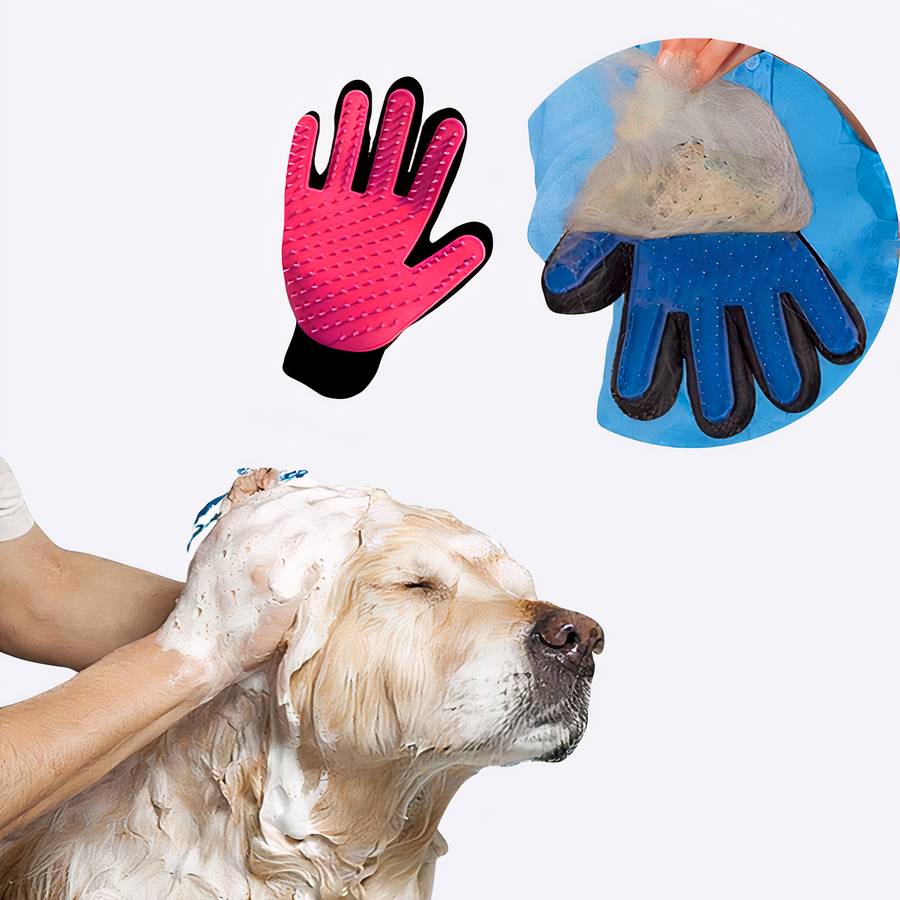 Dog Grooming and Massage Glove for Shedding and Bathing