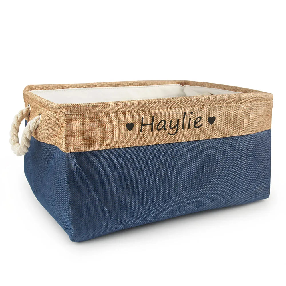 Personalized Pet Storage Basket Customizable Organizer for Dogs and Cats