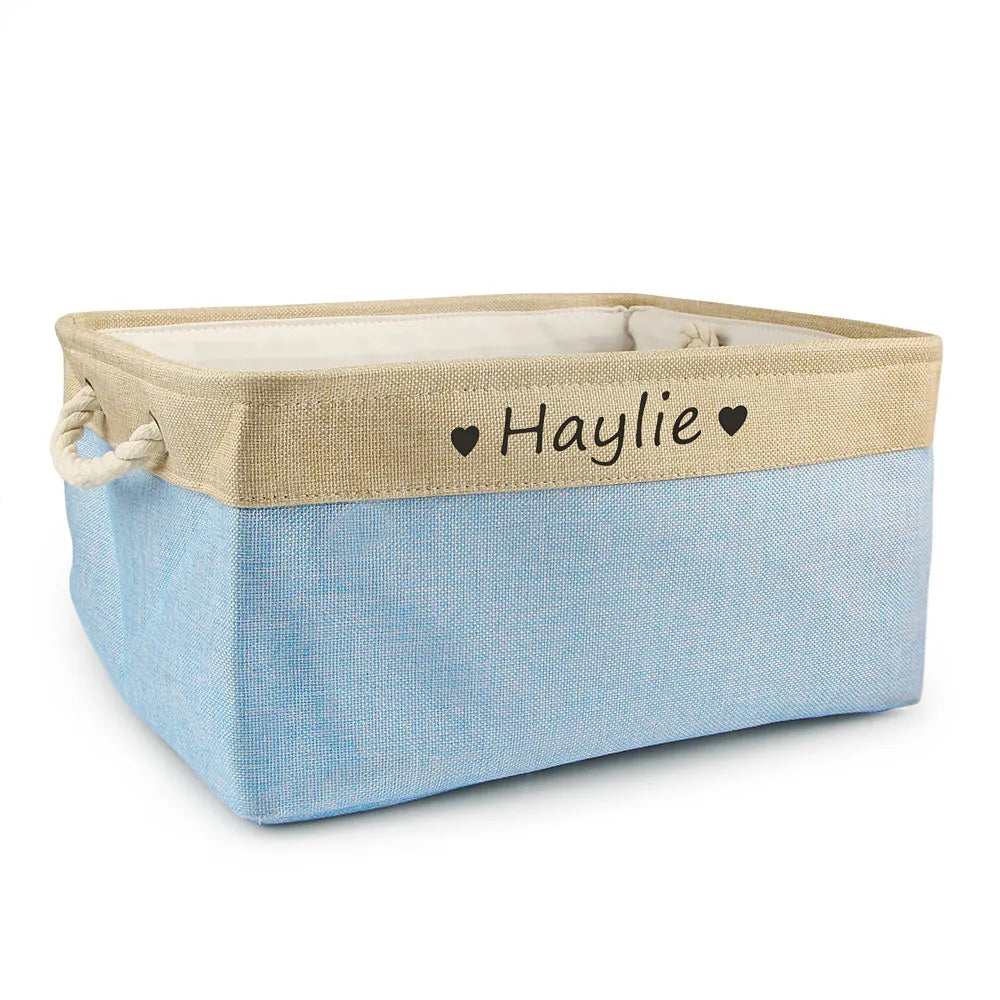 Personalized Pet Storage Basket Customizable Organizer for Dogs and Cats