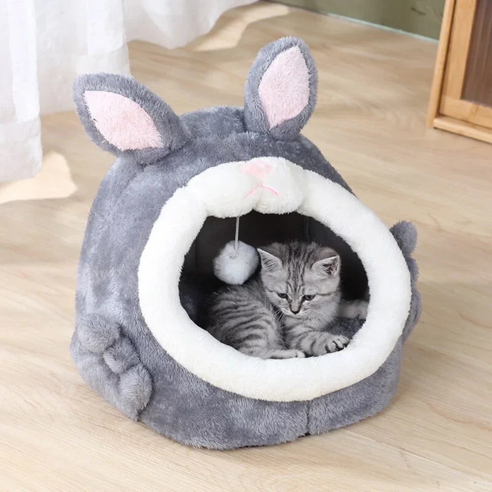 Rabbit Shaped Cat Bed Cozy Pet Sleeping Spot for Cats