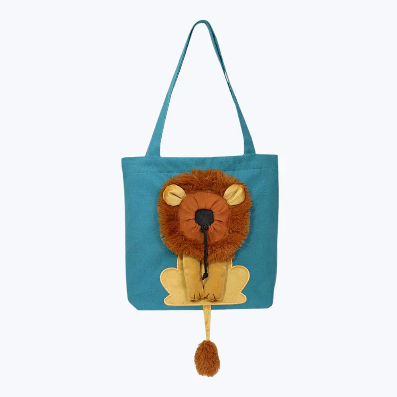 Lion Motif Cat Print Tote Bag Casual Shoulder Bag for Women and Teens