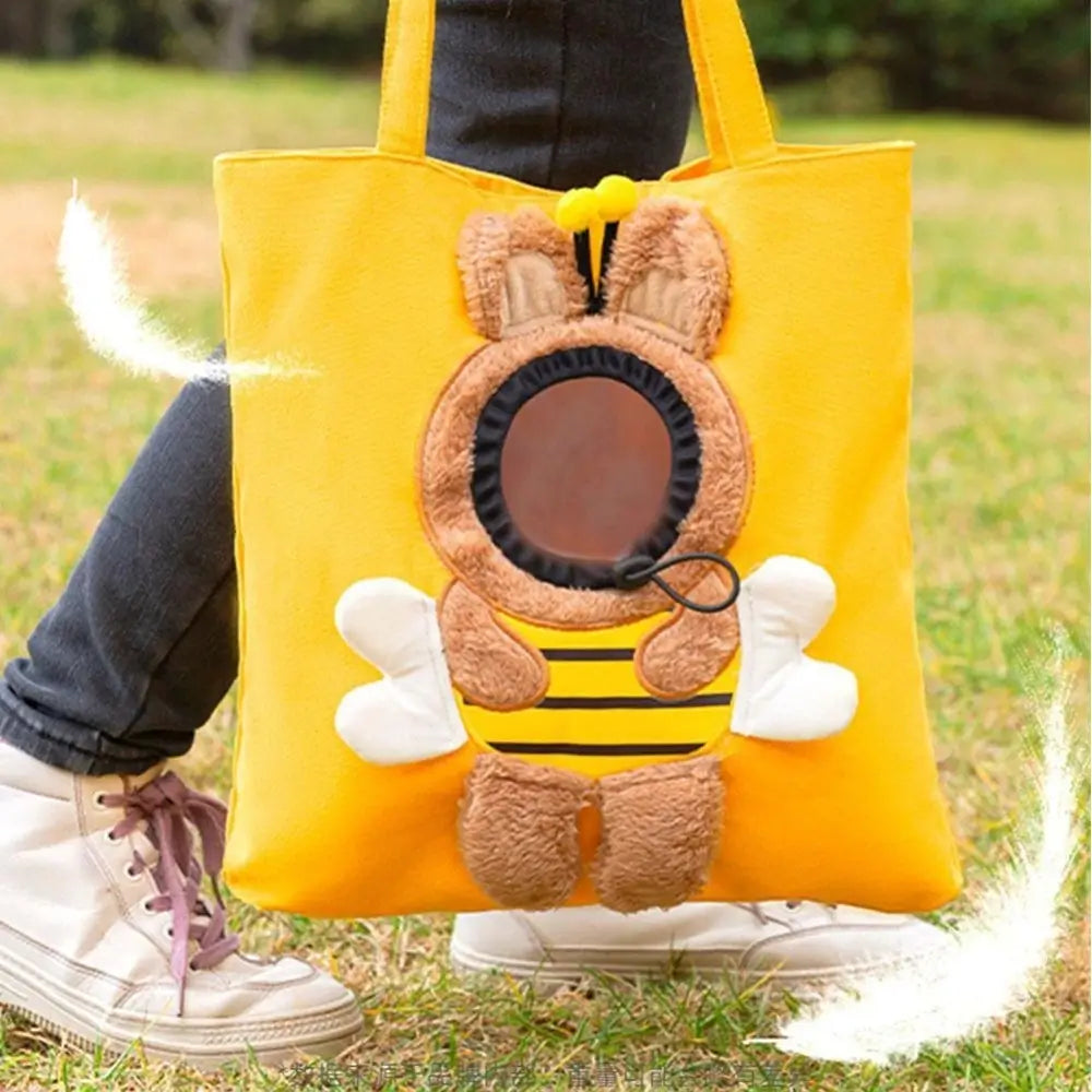 Animal Print Cat Tote Bag Wooden Handle Reusable Shopping Bag Eco Friendly