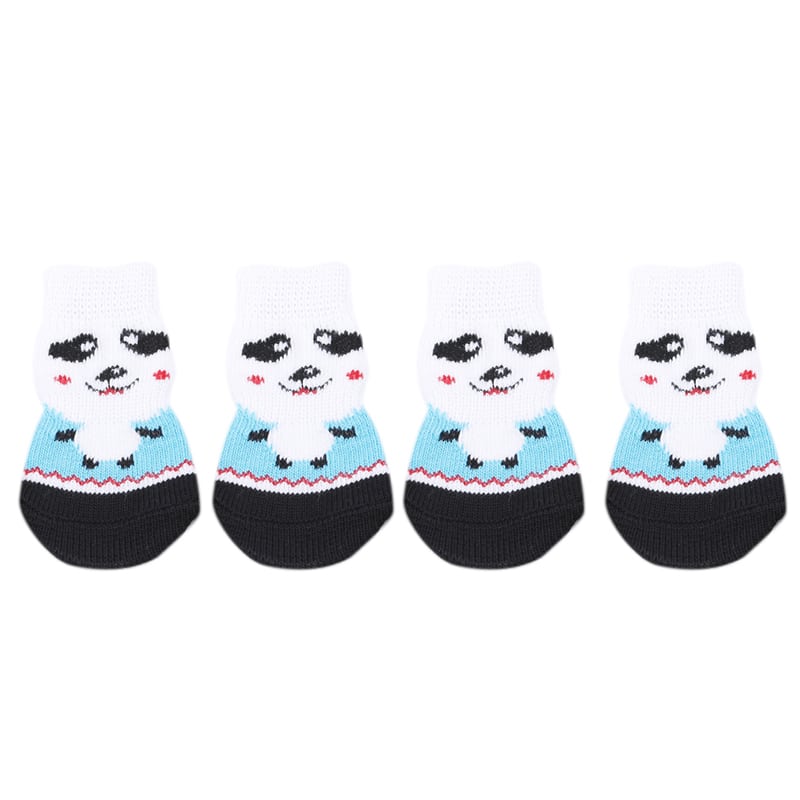 Dog Socks Panda Pattern Cute Non Slip Pet Booties