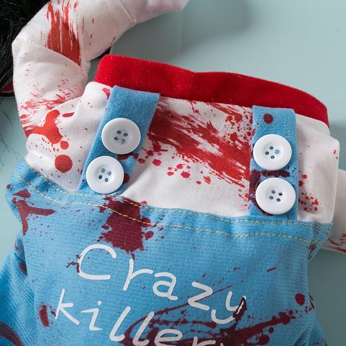 Chucky Costume for Cat and Dog Halloween Pet Outfit