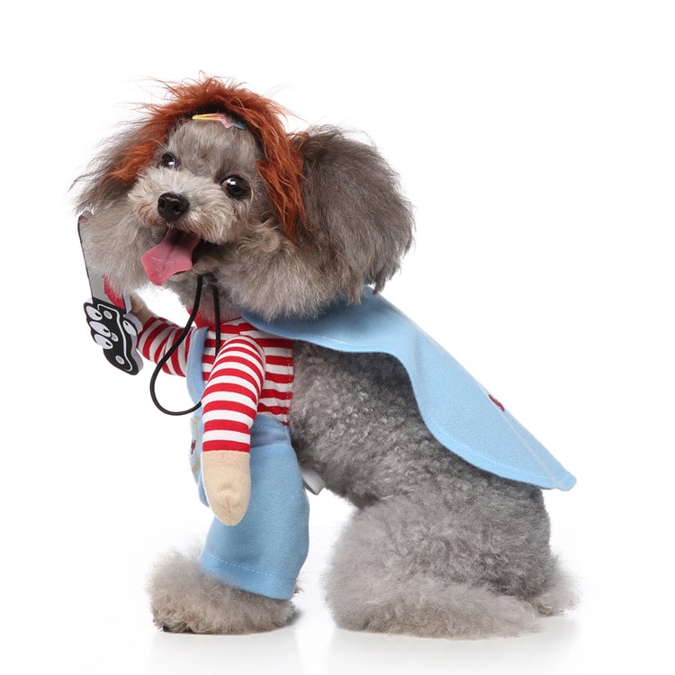 Chucky Costume for Dogs and Cats Horror Pet Outfit Halloween Pet Costume