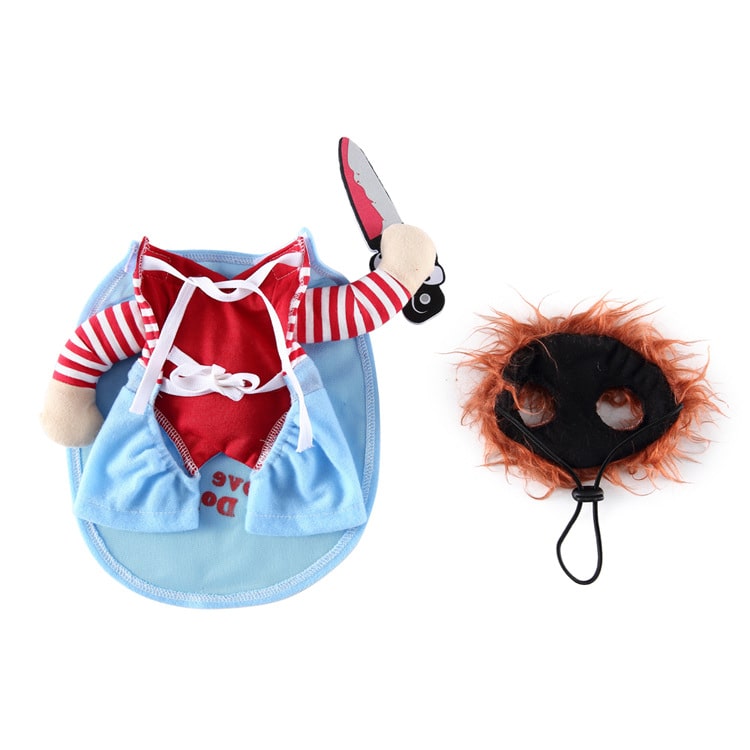 Chucky Costume for Dogs and Cats Horror Pet Outfit Halloween Pet Costume