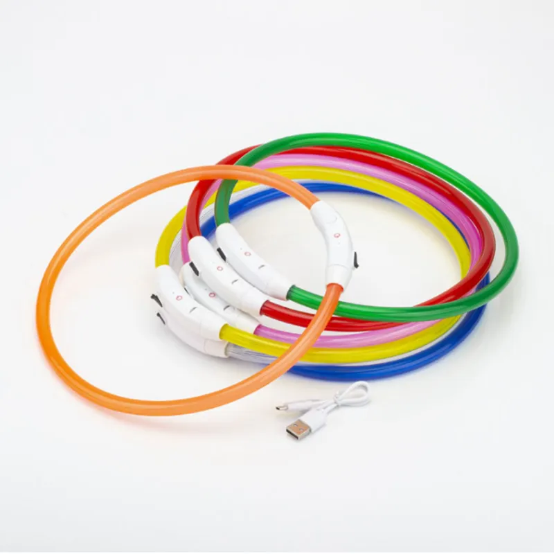 LED Dog Collar Rechargeable Safety Light Up Collar for Night Walks Visible Pet Collar