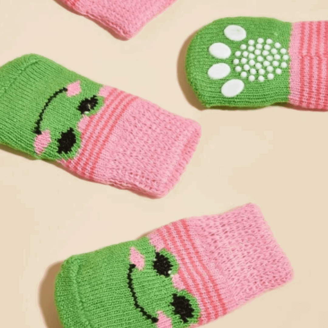 Dog Socks Frog Pattern Cute Pet Socks for Small Medium Large Dogs