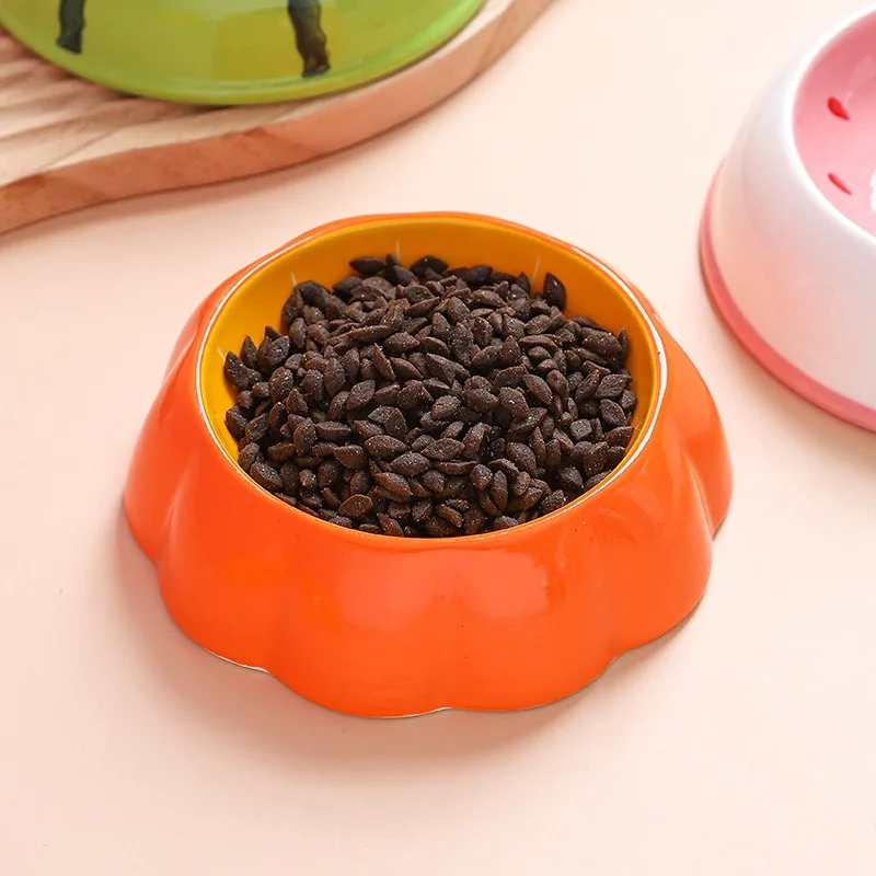 Small Ceramic Dog and Cat Bowl Fruit Edition Premium Pet Feeding Dish