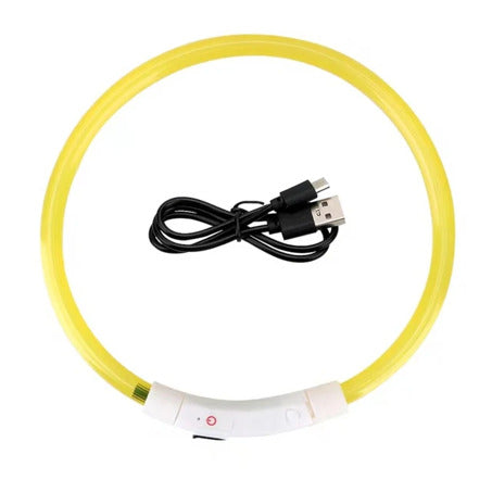 LED Dog Collar Rechargeable Safety Light Up Collar for Night Walks Visible Pet Collar