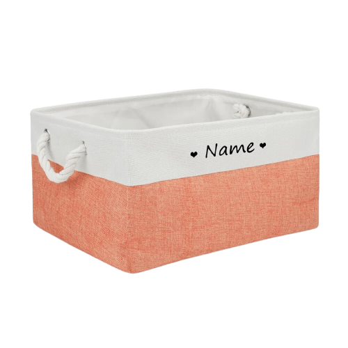Personalized Pet Storage Basket Customizable Organizer for Dogs and Cats
