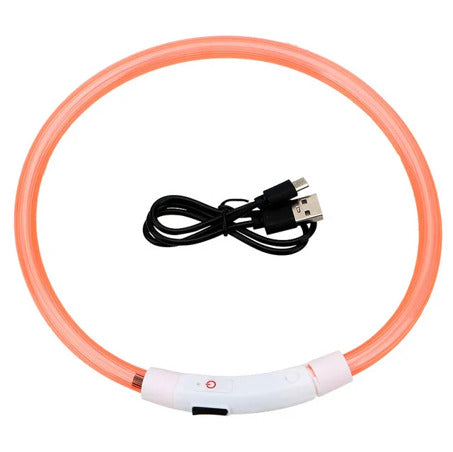 LED Dog Collar Rechargeable Safety Light Up Collar for Night Walks Visible Pet Collar