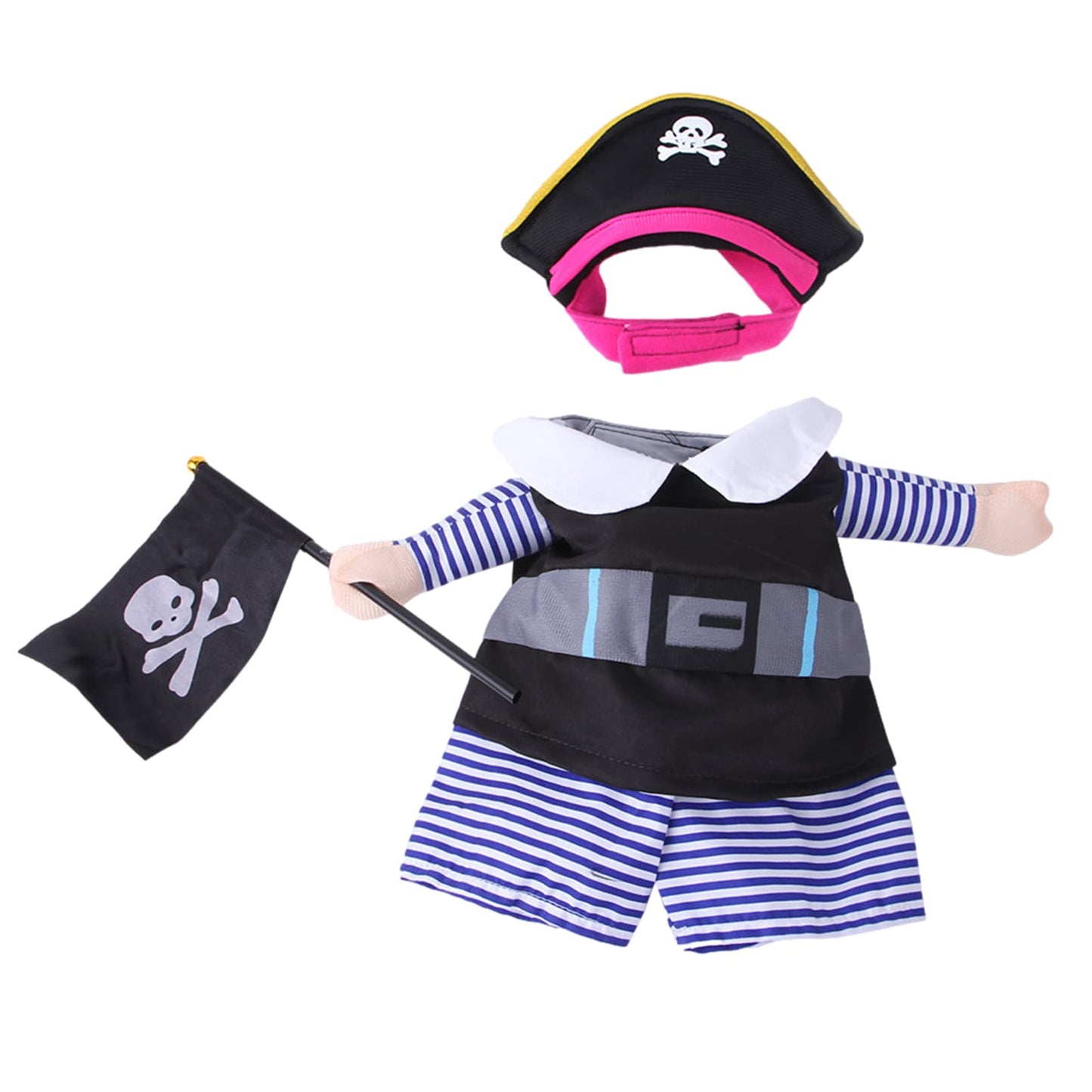 Pirate Costume for Cats and Dogs - Set of 2 Pet Outfits