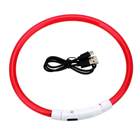 LED Dog Collar Rechargeable Safety Light Up Collar for Night Walks Visible Pet Collar