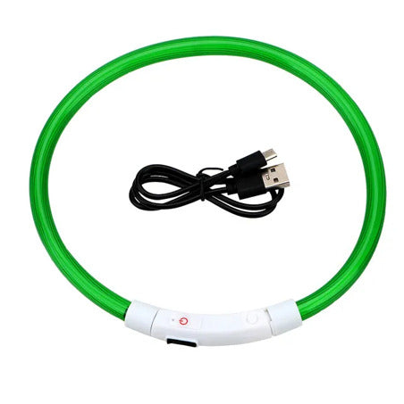 LED Dog Collar Rechargeable Safety Light Up Collar for Night Walks Visible Pet Collar