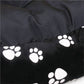 Large Black Dog Bed XXL with Paw Print Design