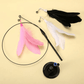 Cat Fishing Rod Toy with Suction Cup Interactive Cat Wand Teaser