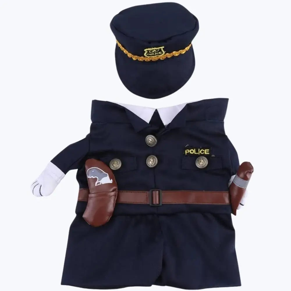 Police Officer Cat Costume Pet Halloween Outfit for Cats