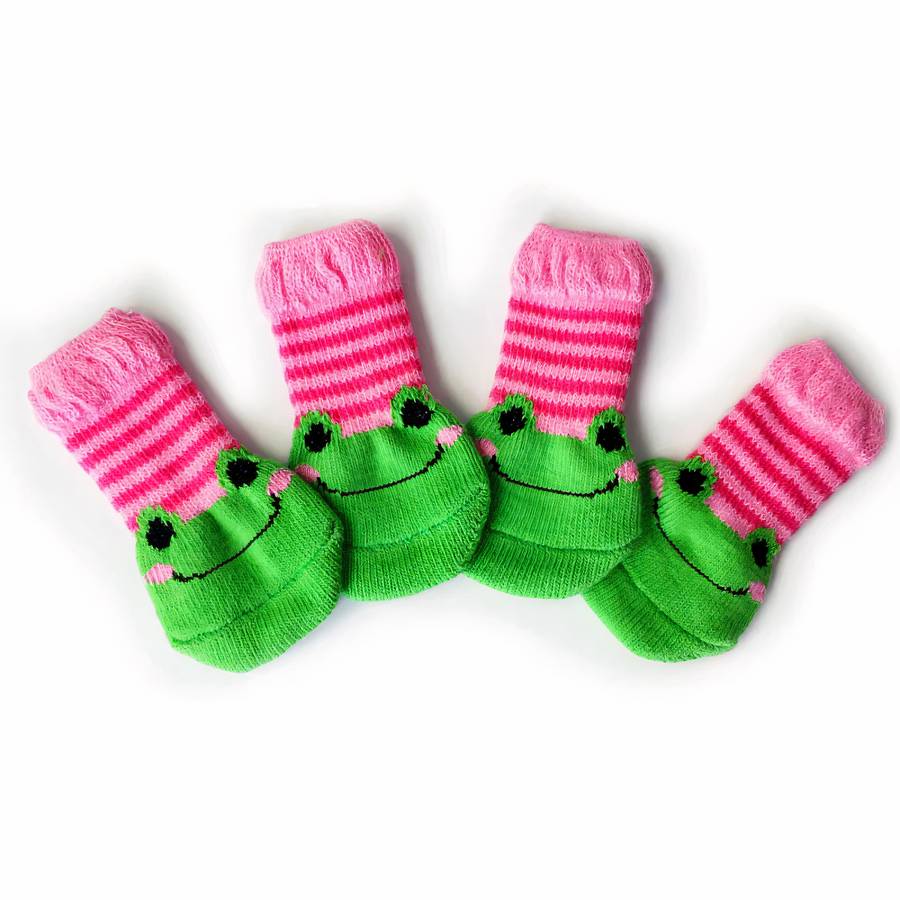 Thick Warm Colorful Dog Slippers Cozy Pet Paw Socks
