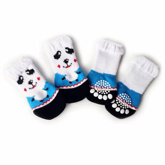 Thick Warm Colorful Dog Slippers Cozy Pet Paw Socks
