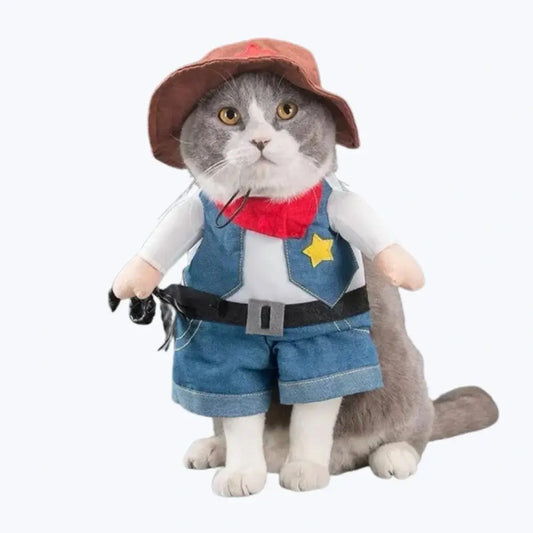 Cat Cowboy Costume pet costume western outfit for cats