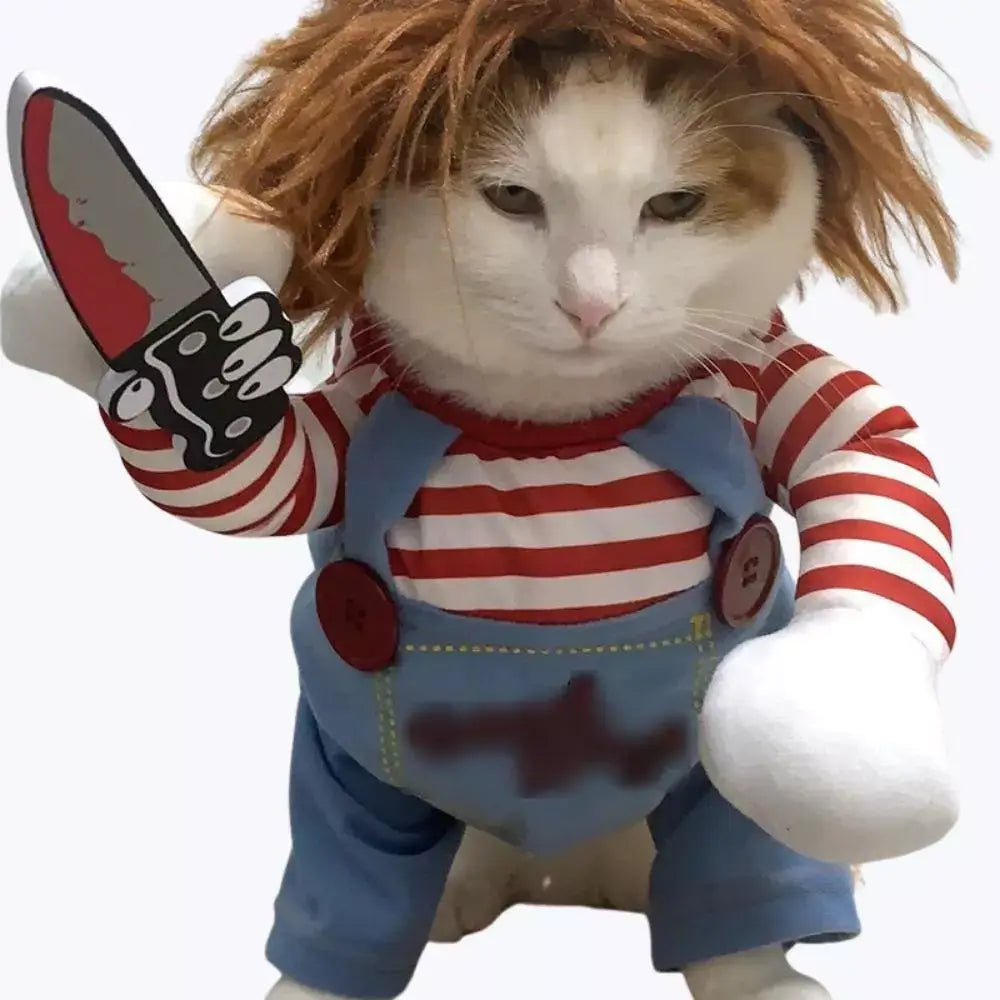 Chucky Cat Halloween Costume Kids Scary Doll Dress Up