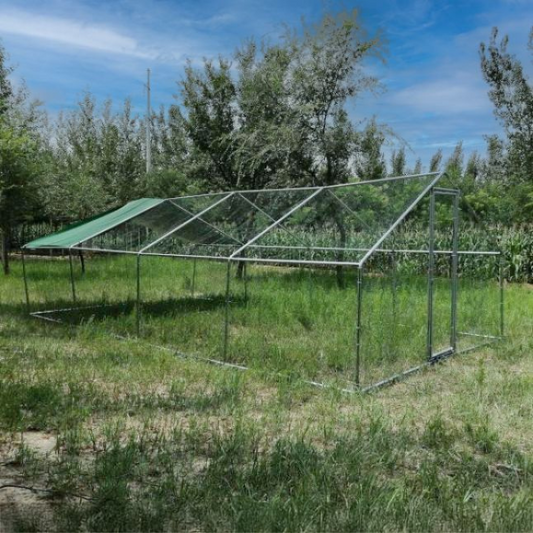 Chicken Run Coop - 344 Sq Ft 8x4x9 ft Galvanized Steel Wire Mesh 1.5 Inch Mesh Size