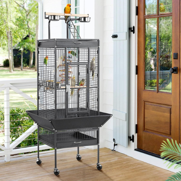 Bird Cage Aviary - 18in L x 14in W x 39in H Large Bird Enclosure