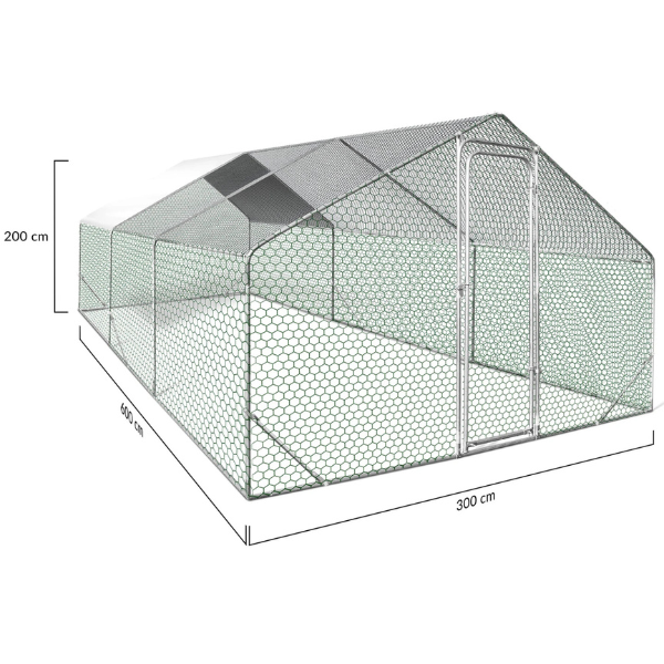 18 sq ft Chicken Coop Run 6x3 ft Galvanized Steel Wire Mesh Fence Enclosure