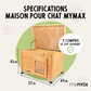 Wooden Cat House with Opening Top Hatch Pet Shelter for Indoor and Outdoor Use