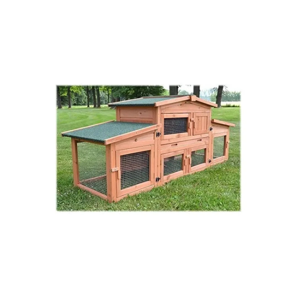 Outdoor Rabbit Hutch Cage 185x51x75cm Large Small Animal House for Pets