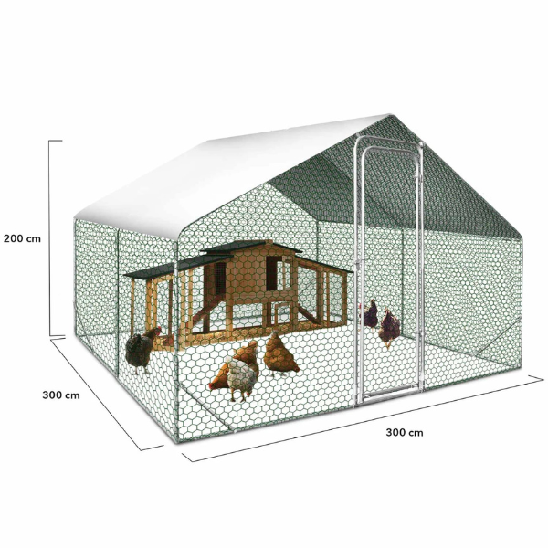 9 Sq Ft Chicken Coop Run 9x9 Ft Galvanized Steel Wire Mesh Enclosure