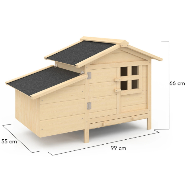 Elevated Wooden Chicken Coop with Nesting Box