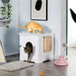 Cat Toilet House with Door 20x21x22 inch Litter Box Enclosure Furniture