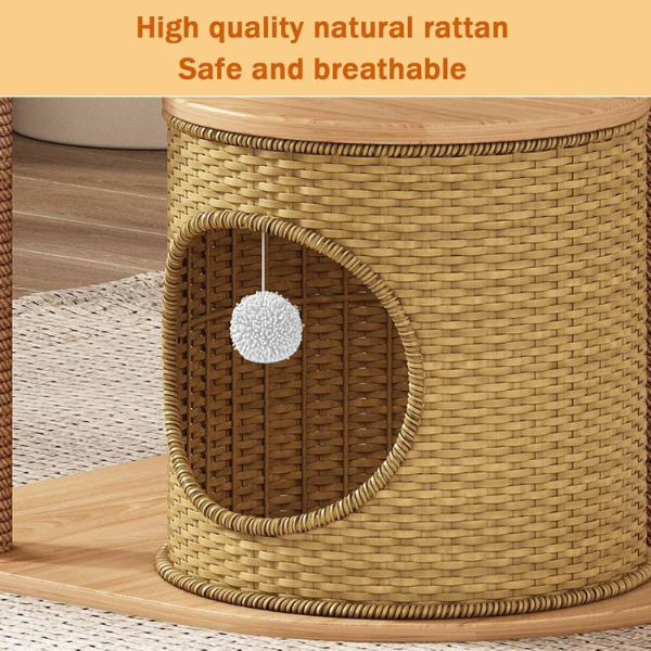 Cat Tree Tower with Sisal Scratching Post - Cat Condo and Climbing Furniture