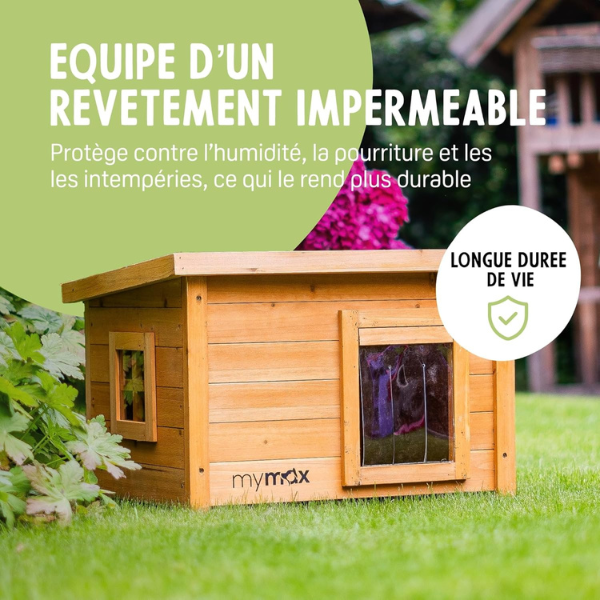 Wooden Cat House with Opening Top Hatch Pet Shelter for Indoor and Outdoor Use