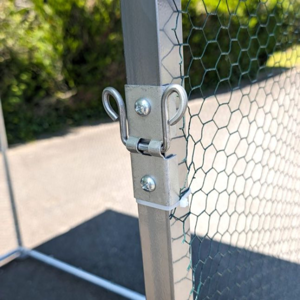 Chicken Coop Run - 6 Sq Ft 38mm Wire Mesh 2x3x7.4 ft Galvanized Steel