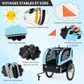 Foldable Dog Bike Trailer Oxford Canvas Pet Carrier Stroller with Flag 8 Reflectors Max Load 88 lbs