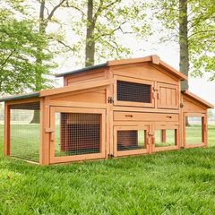 Outdoor Rabbit Hutch Cage 185x51x75cm Large Small Animal House for Pets