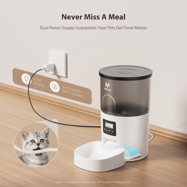 Programmable Automatic Cat Feeder Dry Food Dispenser