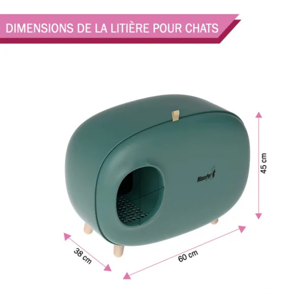 Covered Cat Litter Box 23.6x15x17.7 inch Enclosed Cat Toilet Tray with Lid