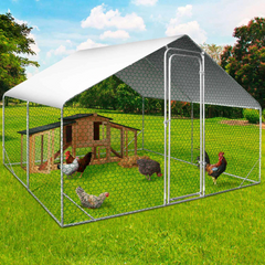 9 Sq Ft Chicken Coop Run 9x9 Ft Galvanized Steel Wire Mesh Enclosure