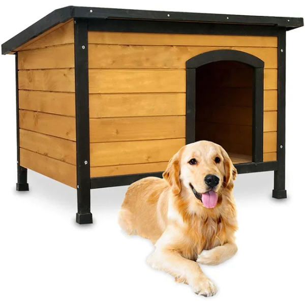 Outdoor Large Dog House Pine Wood with Roof Vent 89x31x32 Inches
